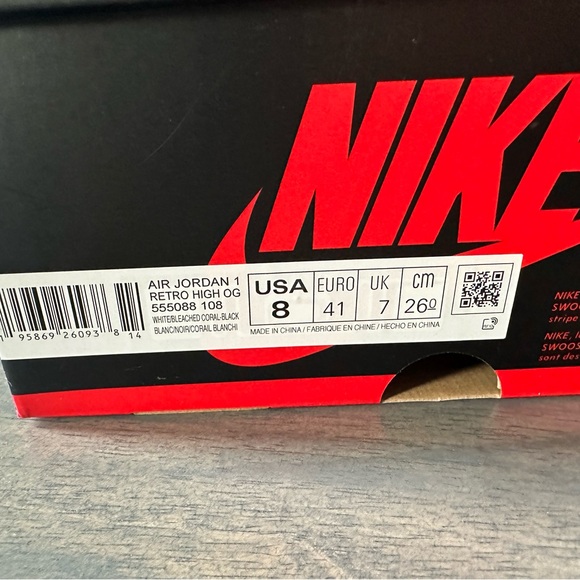 Air Jordan 1 High Retro OG Bleached Coral size 8 - Picture 8 of 8